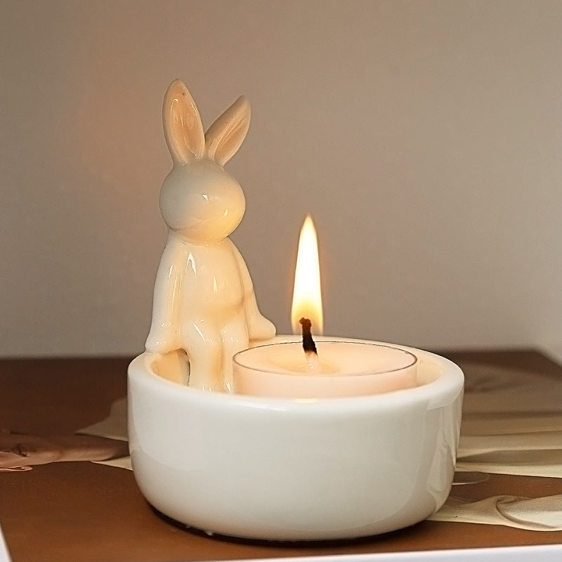 Cartoon Rabbit Candlestick Ornament