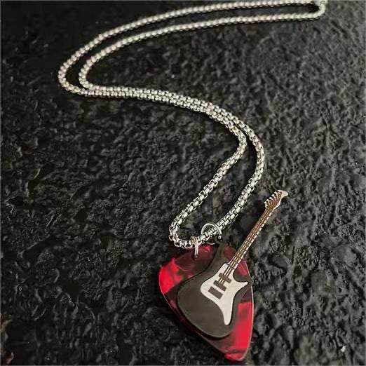 Guitar Pick Stainless Steel Necklace