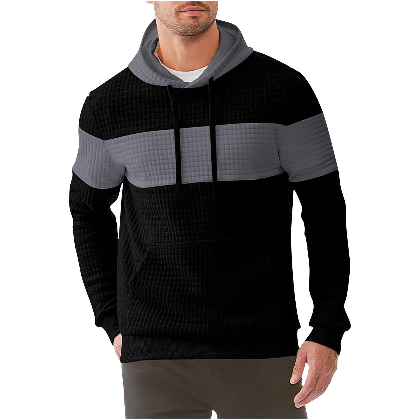 Men's Jacquard Long-sleeved Sports Hoodie