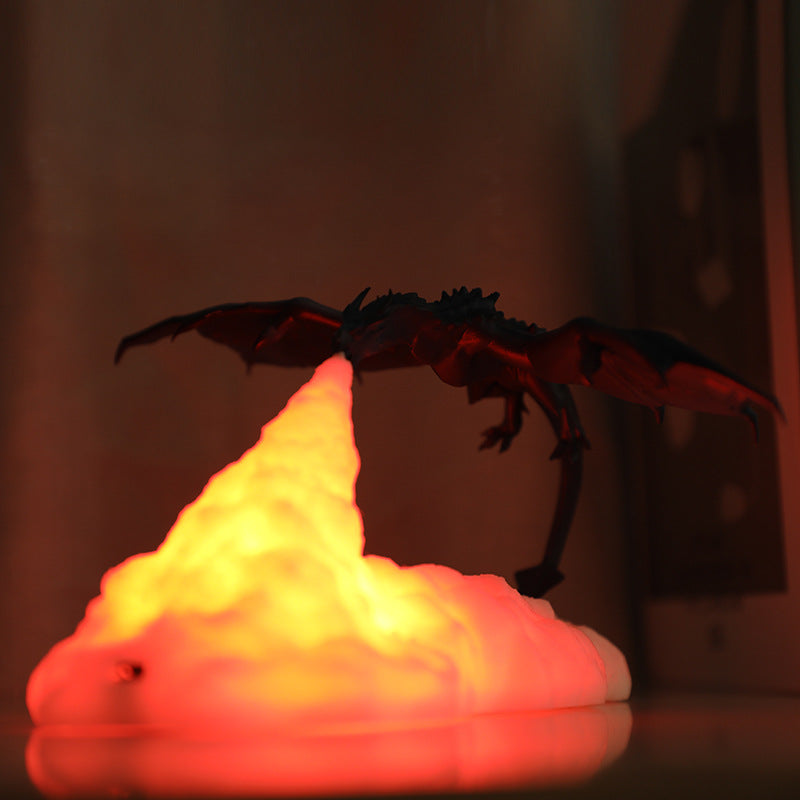 3D Printed Fire Breathing Dragon Accent Lamp