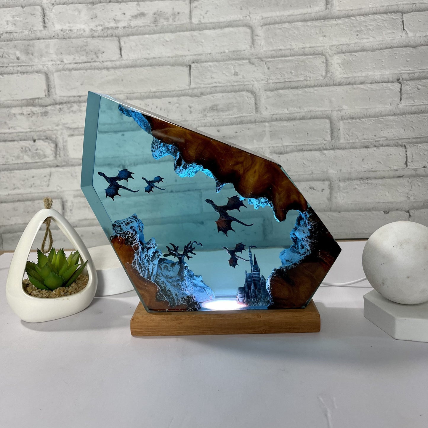 Fire Dragon Ice Dragon Lamp Decoration