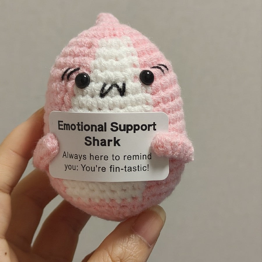 Emotional Support Shark Crochet Ornament