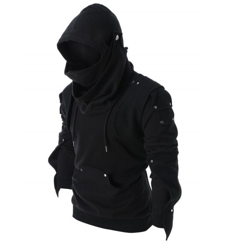 Retro Men's Masked Rivets Cosplay Hoodie