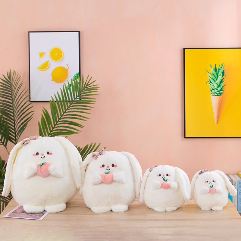 Rabbit Peach Throw Pillow Doll