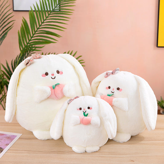 Rabbit Peach Throw Pillow Doll