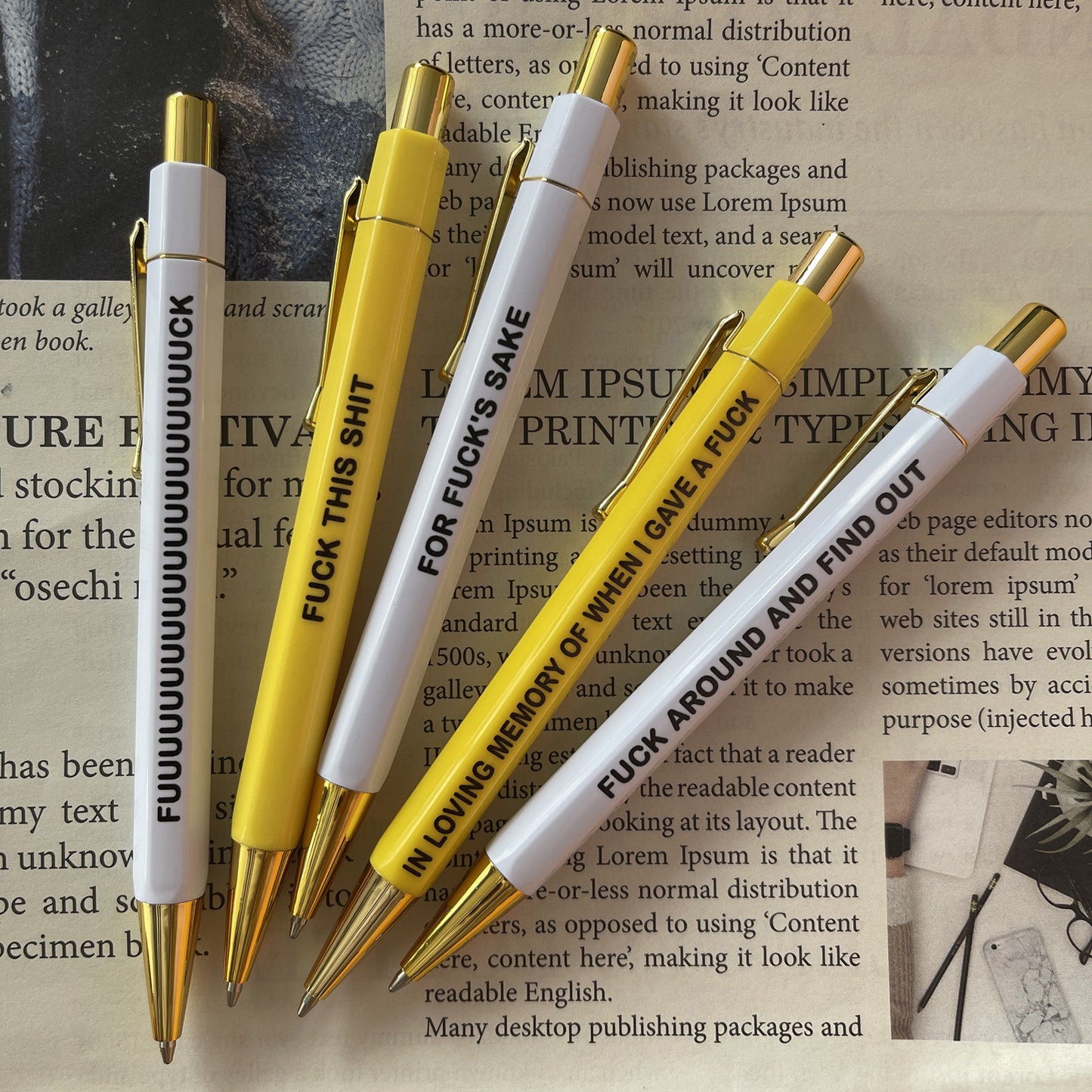 FUCK Theme Press Ballpoint Pen Set