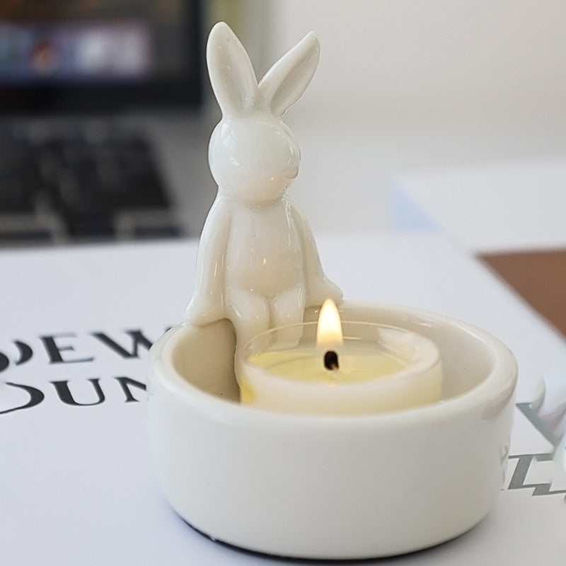 Cartoon Rabbit Candlestick Ornament