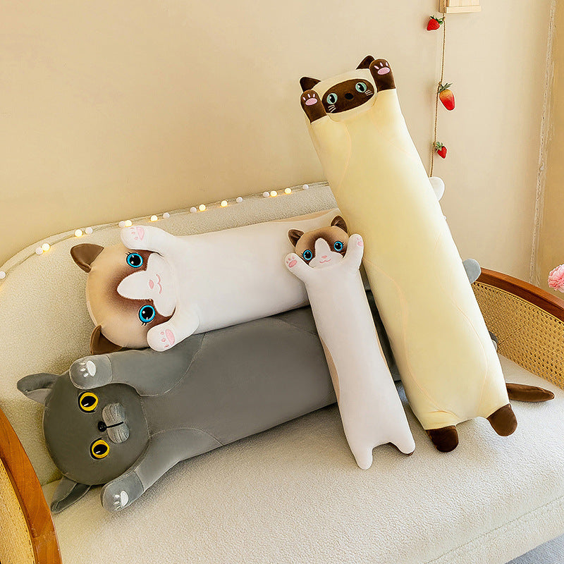 Long Cat Doll Throw Pillow
