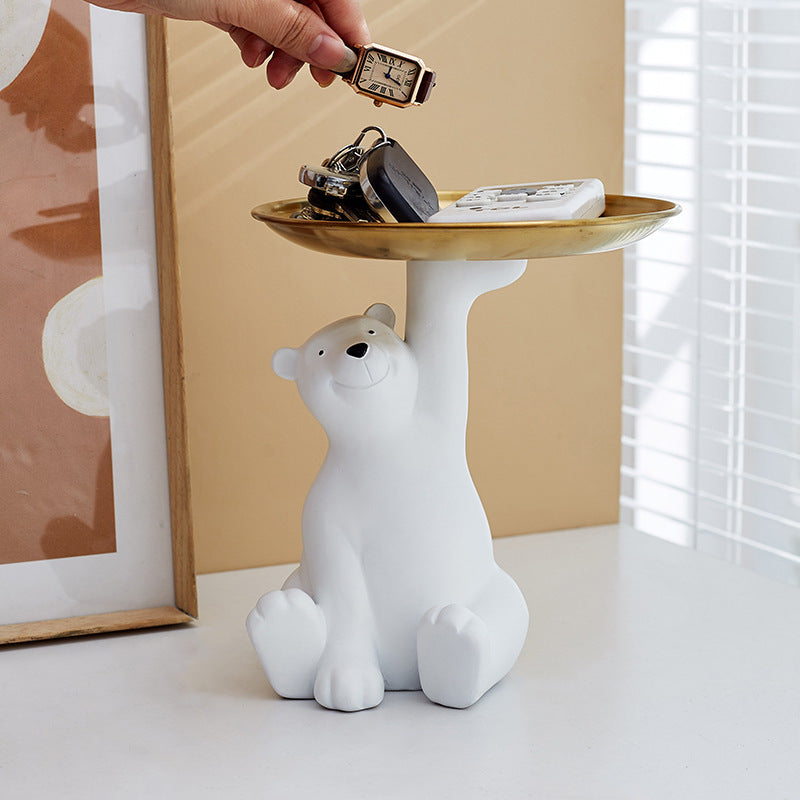 Polar Bear Tray Key Storage Ornament