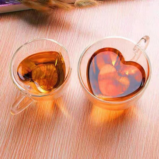 Heart-shaped Glass Handle Coffee Cup