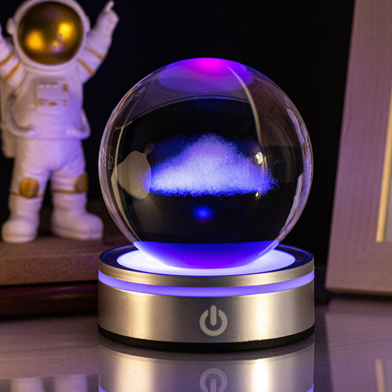 Colorful Galaxy Crystal Ball Night Light Ornament