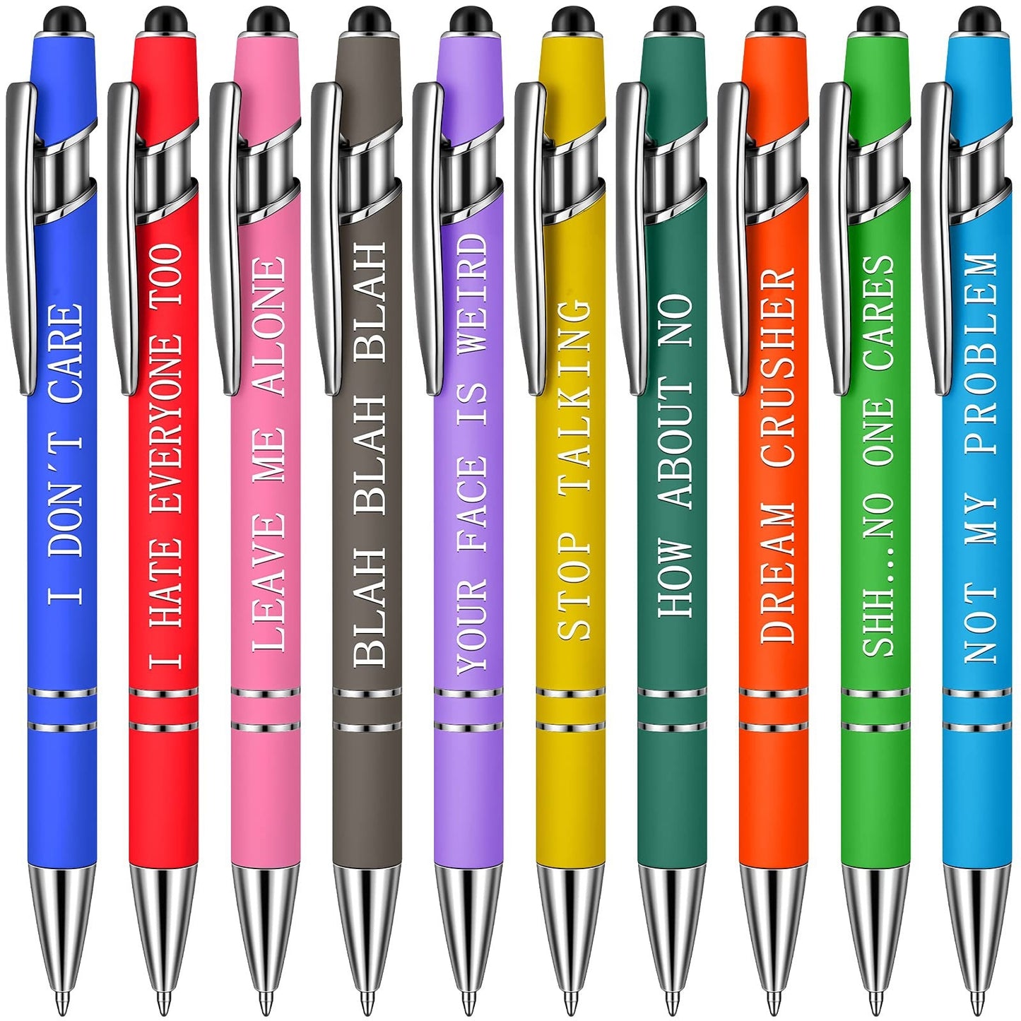 Funny Pens Set 10pcs Metal Ballpoint Pen