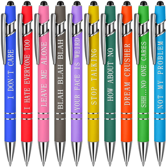 Funny Pens Set 10pcs Metal Ballpoint Pen