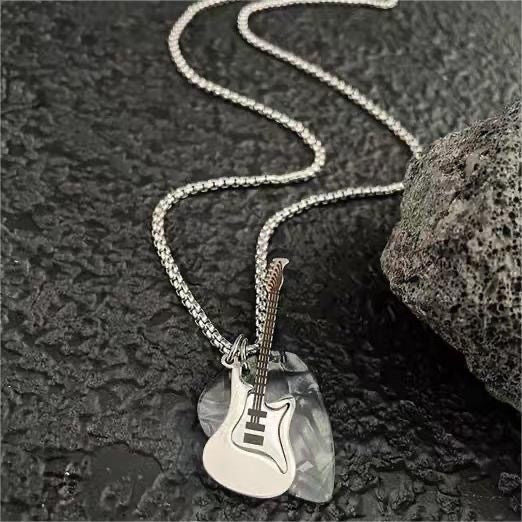 Guitar Pick Stainless Steel Necklace
