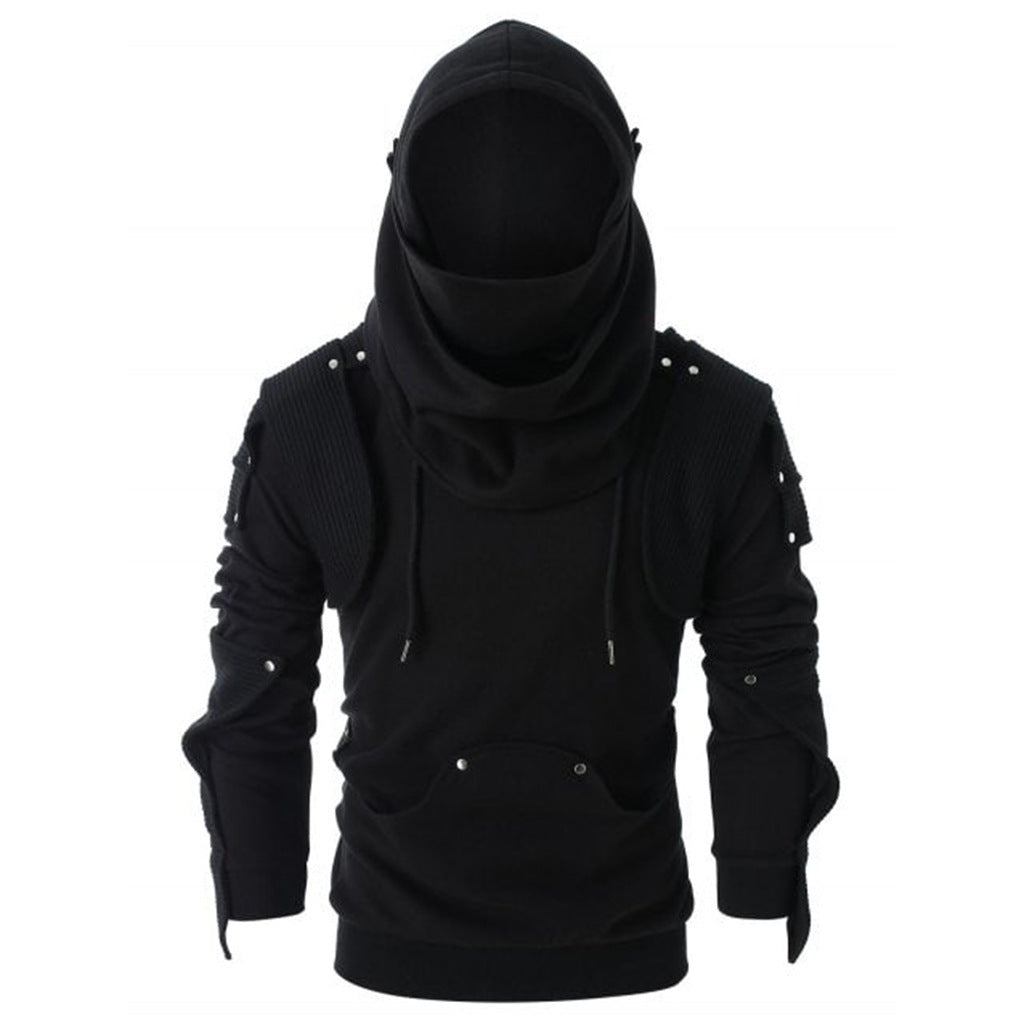 Retro Men's Masked Rivets Cosplay Hoodie