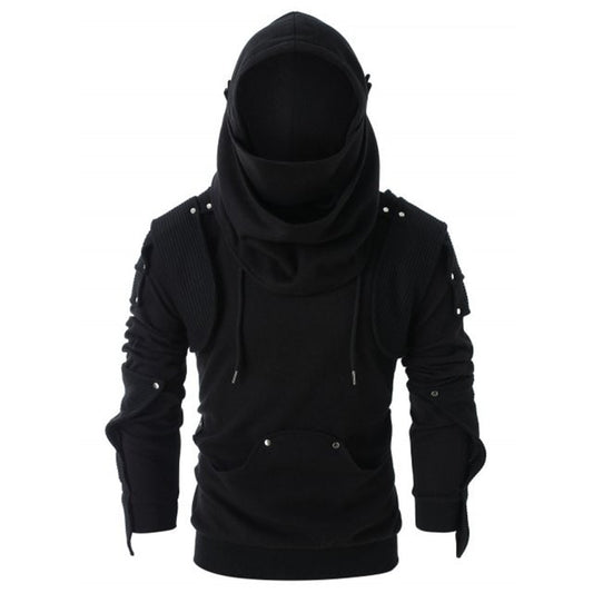 Retro Men's Masked Rivets Cosplay Hoodie
