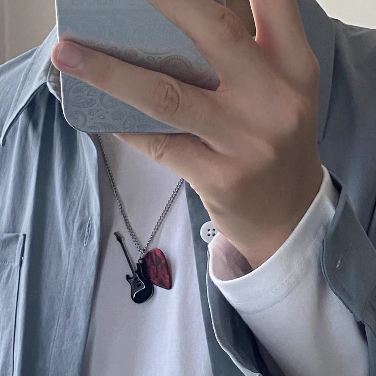 Guitar Pick Stainless Steel Necklace