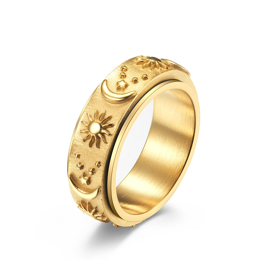 Stars Moon Sun Rotatable Ring