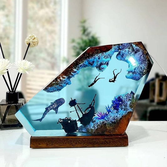 Whale Shark Sunken Ship Lamp Ornament