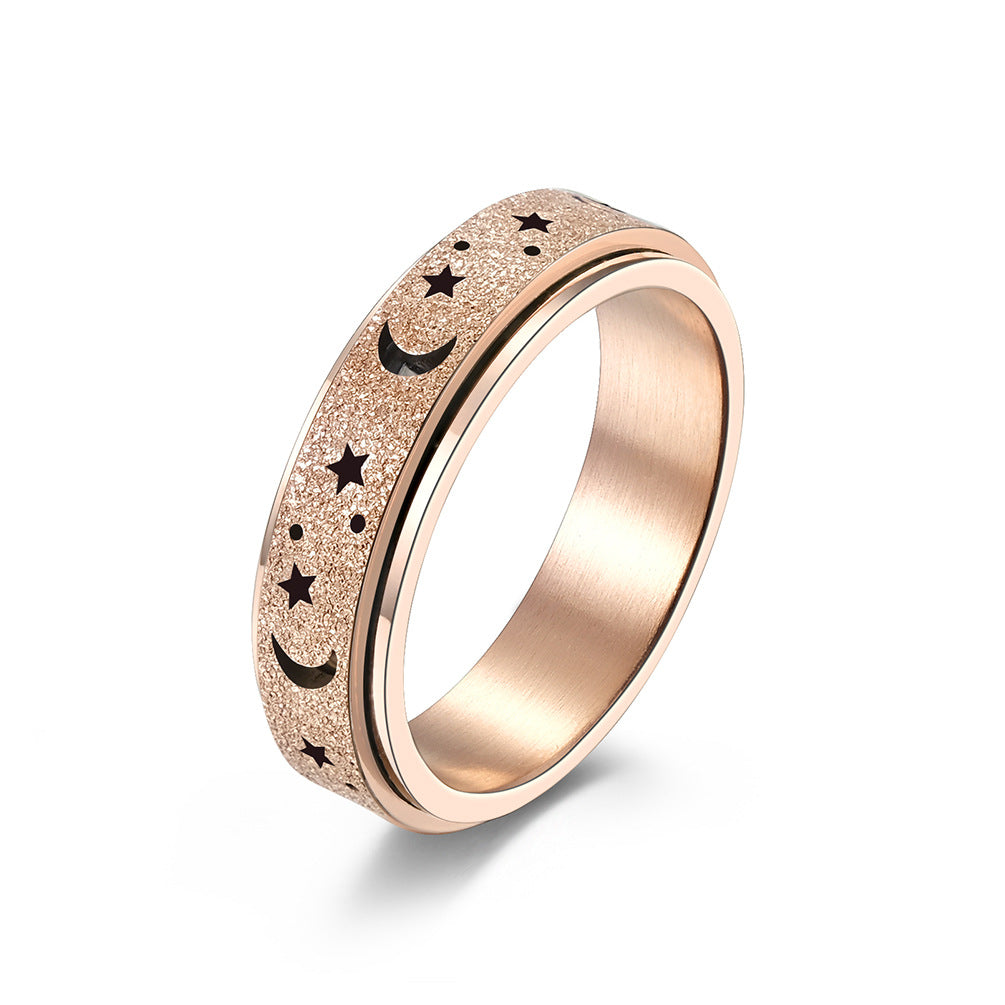 Hollow Star Moon Rotating Ring