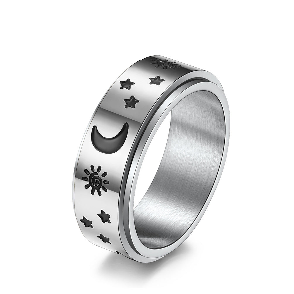 Stars Moon Sun Rotatable Ring Jewelry