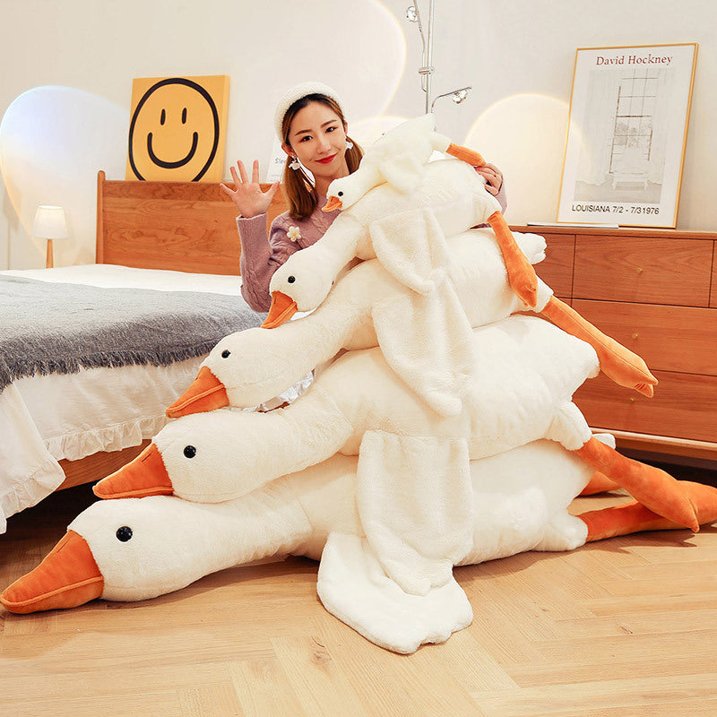 Big White Goose Throw Pillow Doll