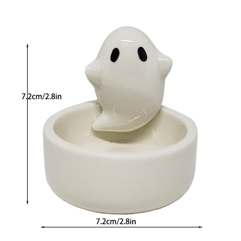 Ceramic Ghost Candlestick Ornament