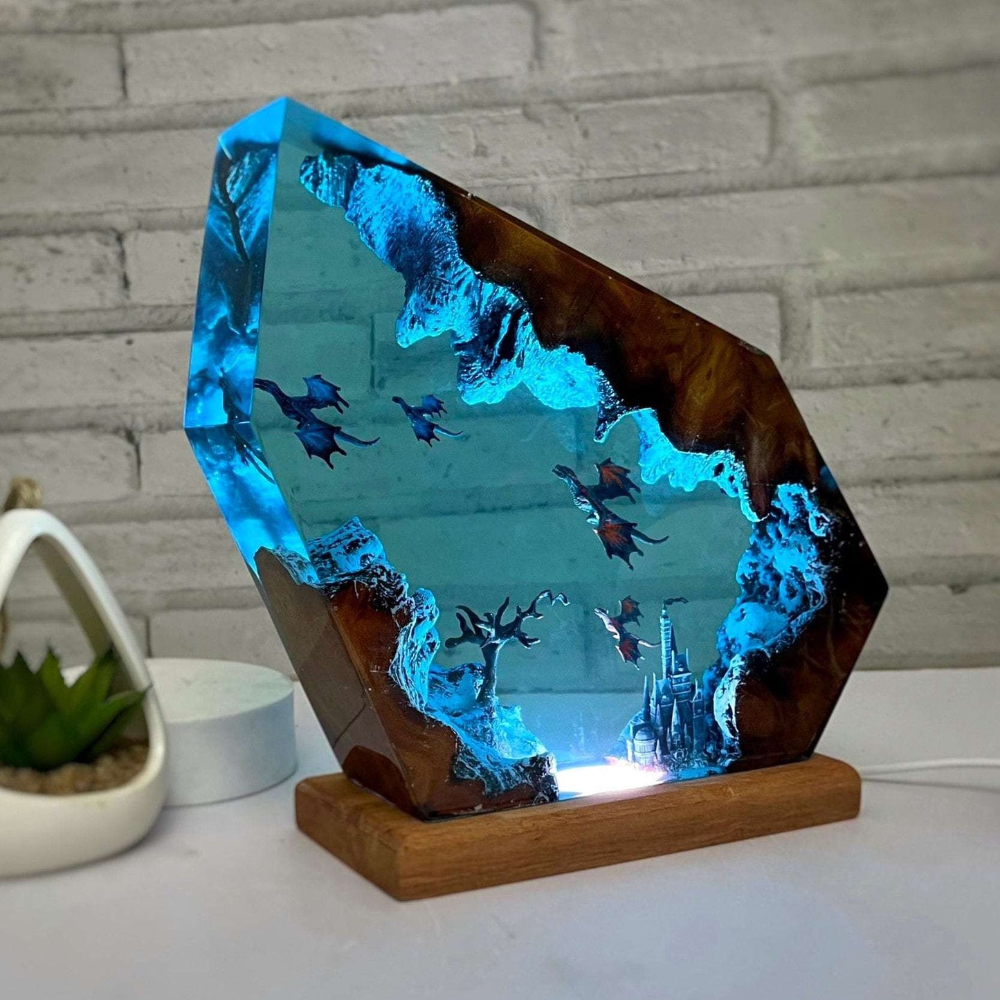 Fire Dragon Ice Dragon Lamp Decoration