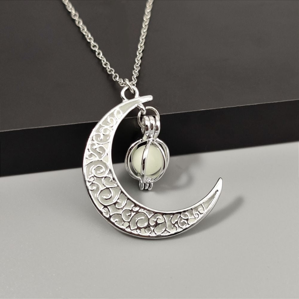Luminous Moon Pumpkin Pendant Necklace