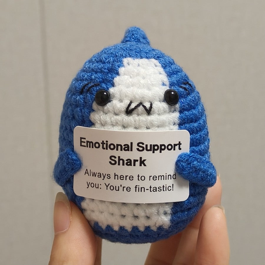 Emotional Support Shark Crochet Ornament