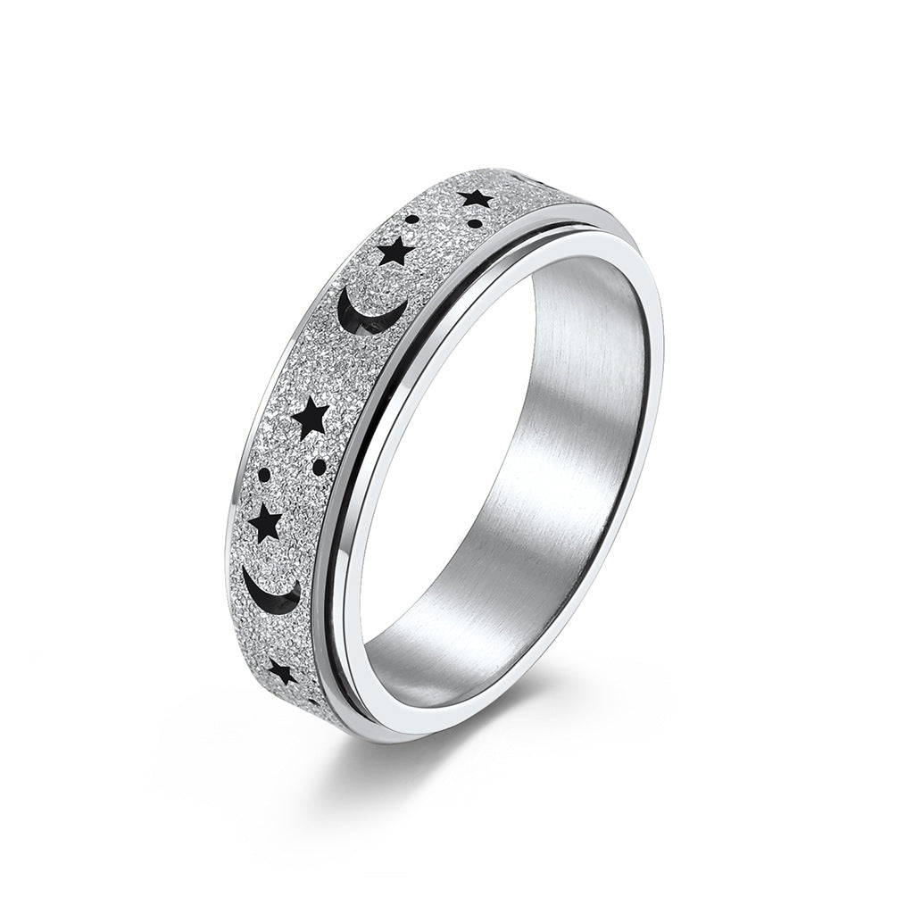 Hollow Star Moon Rotating Ring