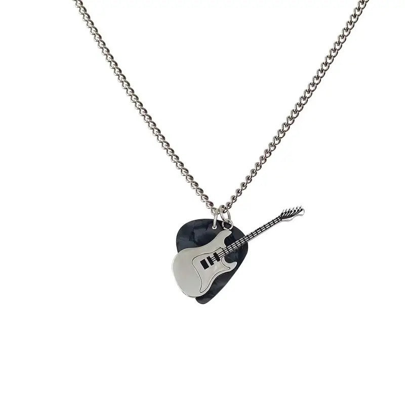 Guitar Pick Stainless Steel Necklace