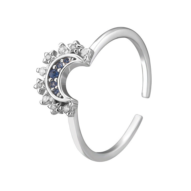 Sun and Moon Matching Couple Ring
