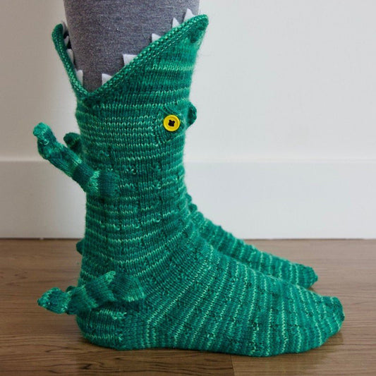 Knitted Crocodile Socks
