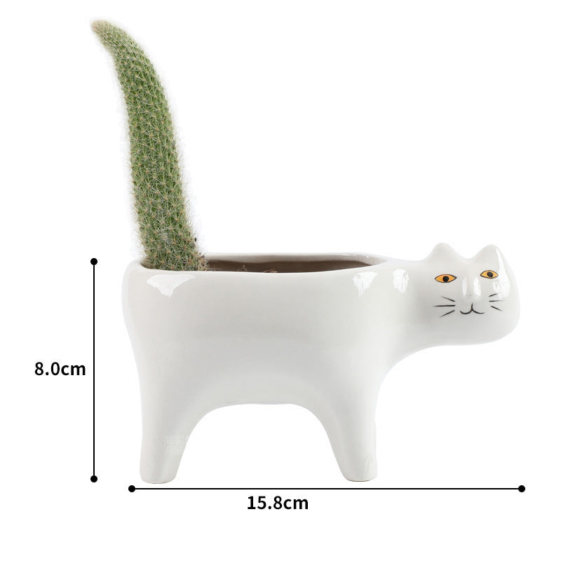 Creative Cute Cat Tail Flower Pot