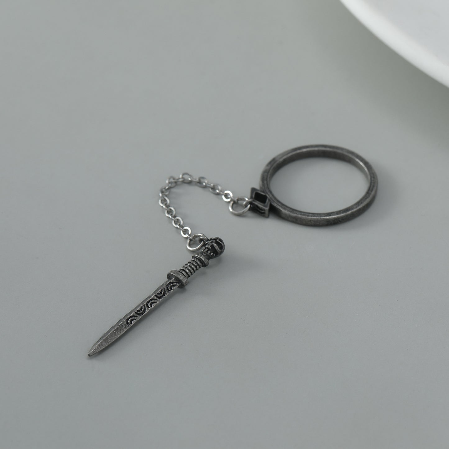 Gothic Skull Sword Ring