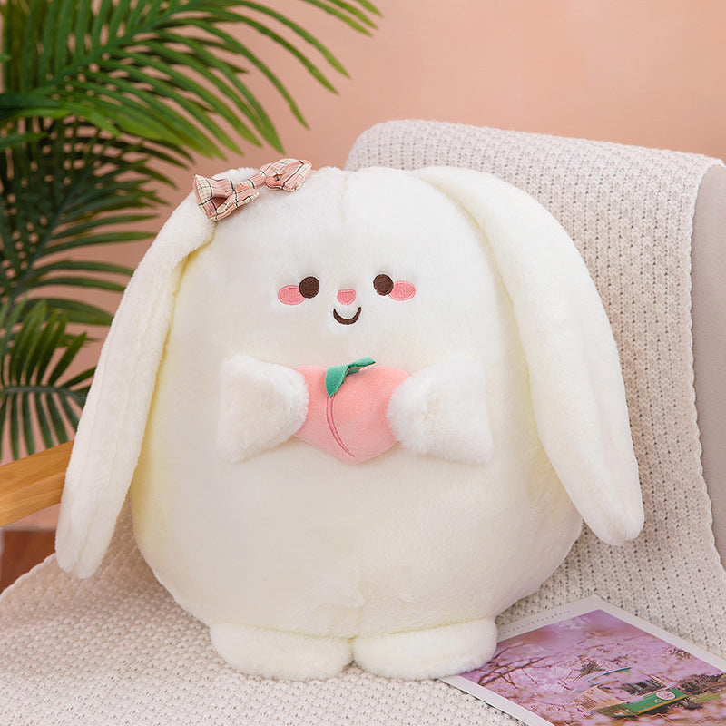 Rabbit Peach Throw Pillow Doll