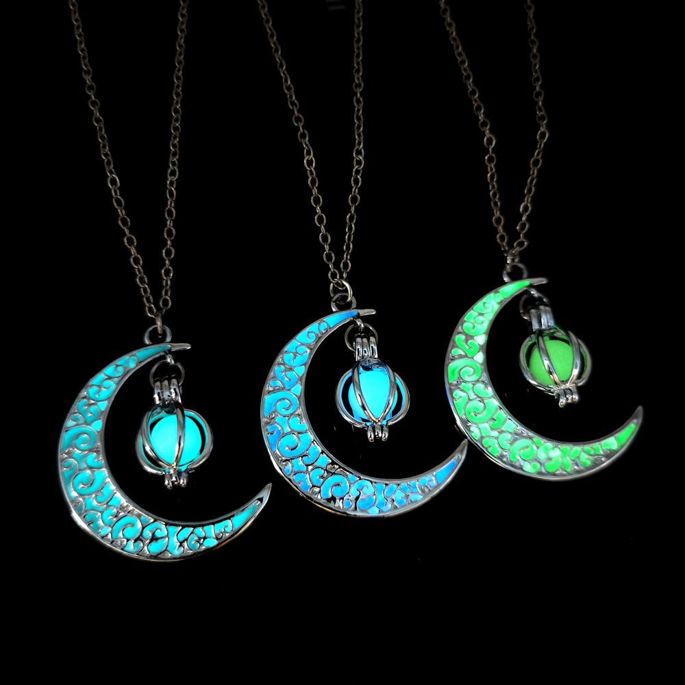Luminous Moon Pumpkin Pendant Necklace