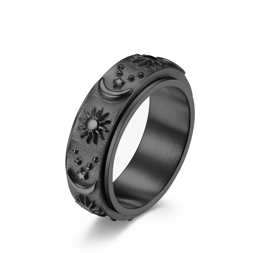 Stars Moon Sun Rotatable Ring
