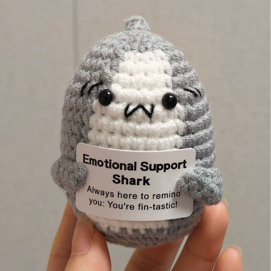 Emotional Support Shark Crochet Ornament