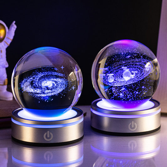 Colorful Galaxy Crystal Ball Night Light Ornament