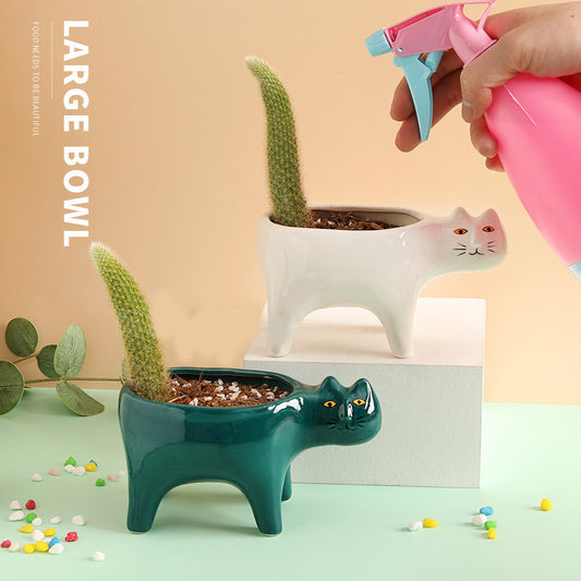 Creative Cute Cat Tail Flower Pot