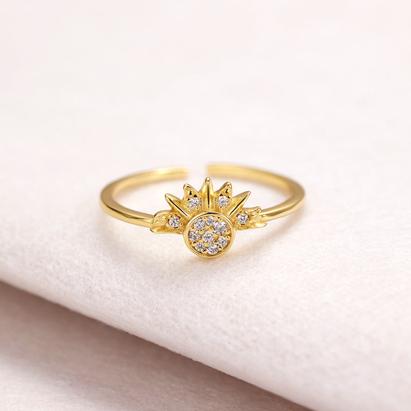 S925 Silver Sun and Moon Couple Ring