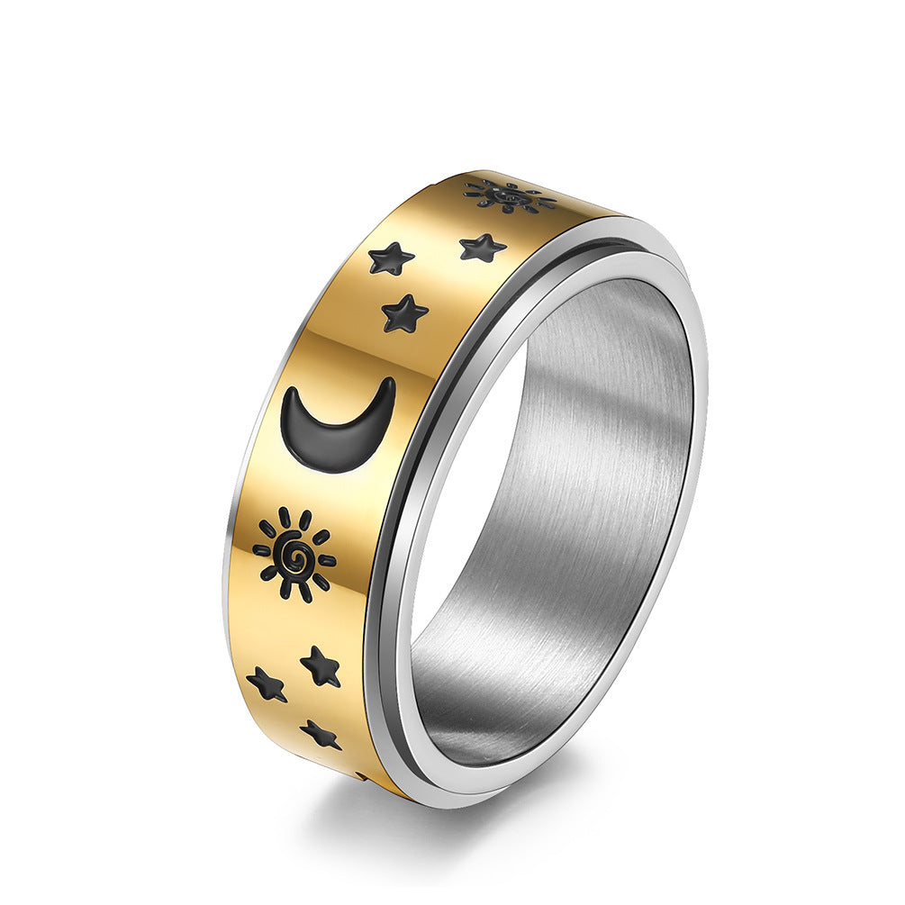 Stars Moon Sun Rotatable Ring Jewelry