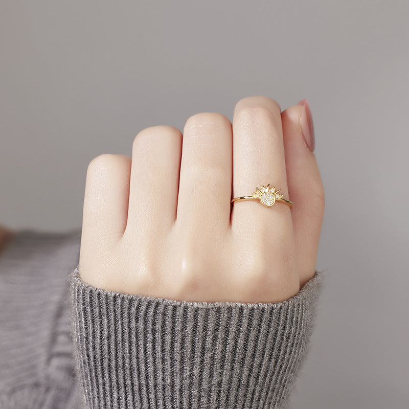 S925 Silver Sun and Moon Couple Ring