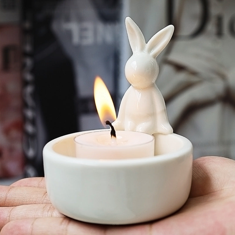 Cartoon Rabbit Candlestick Ornament
