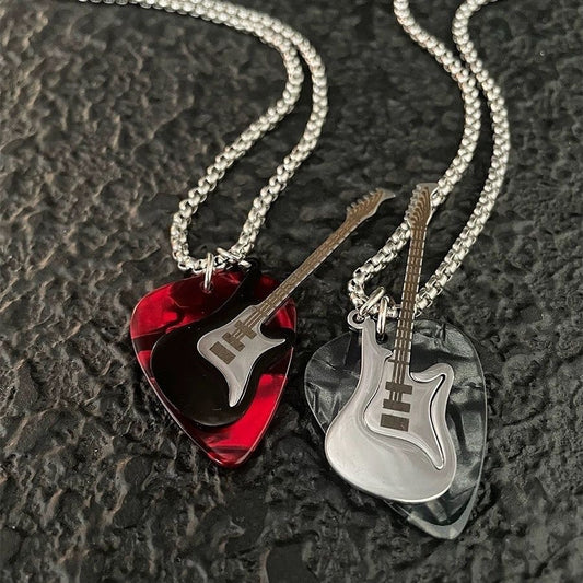 Guitar Pick Stainless Steel Necklace