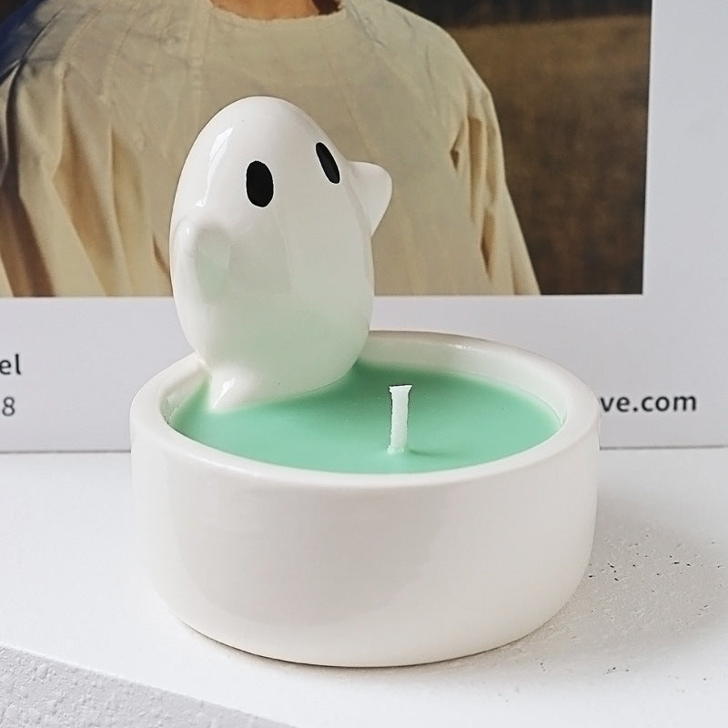 Ceramic Ghost Candlestick Ornament