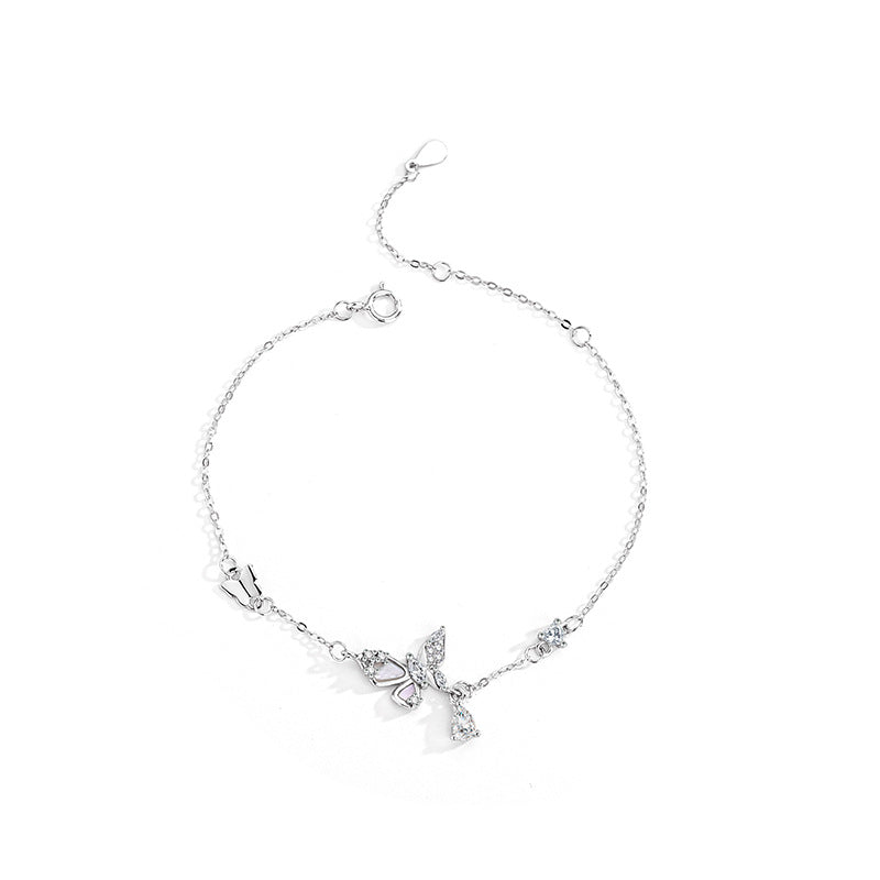 Silver Butterfly Collarbone Chain Necklace