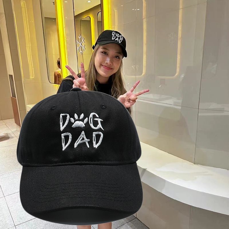 DOG MOM Embroidered Washed Baseball Cap